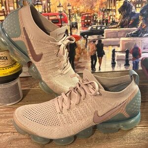 Nike Beige and Blue Athletic Shoes